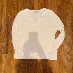 LOFT Cream V-Neck Sweater
